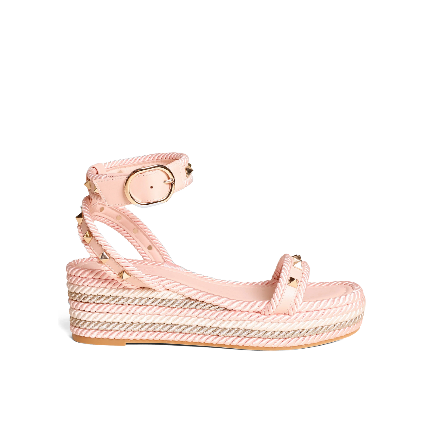 Sandalias Plataforma Rosada Valentino Rockstud
