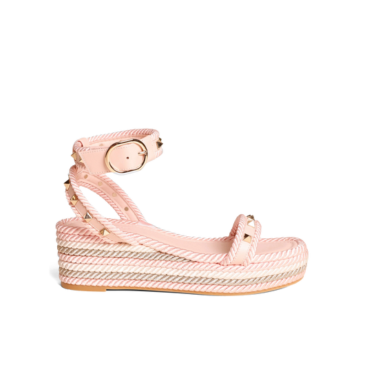 Sandalias Plataforma Rosada Valentino Rockstud