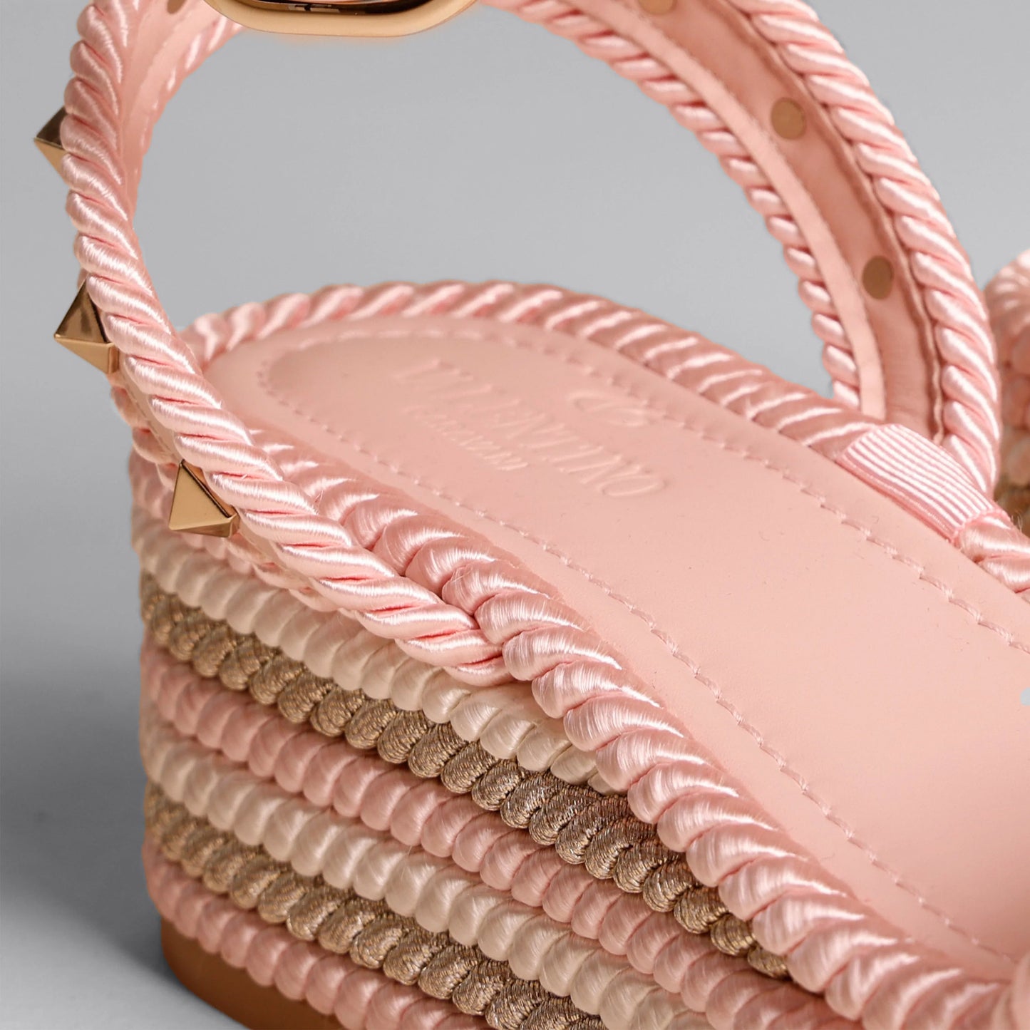 Sandalias Plataforma Rosada Valentino Rockstud