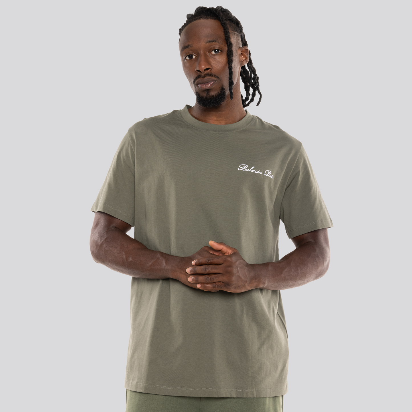 Camiseta Verde Balmain Signature