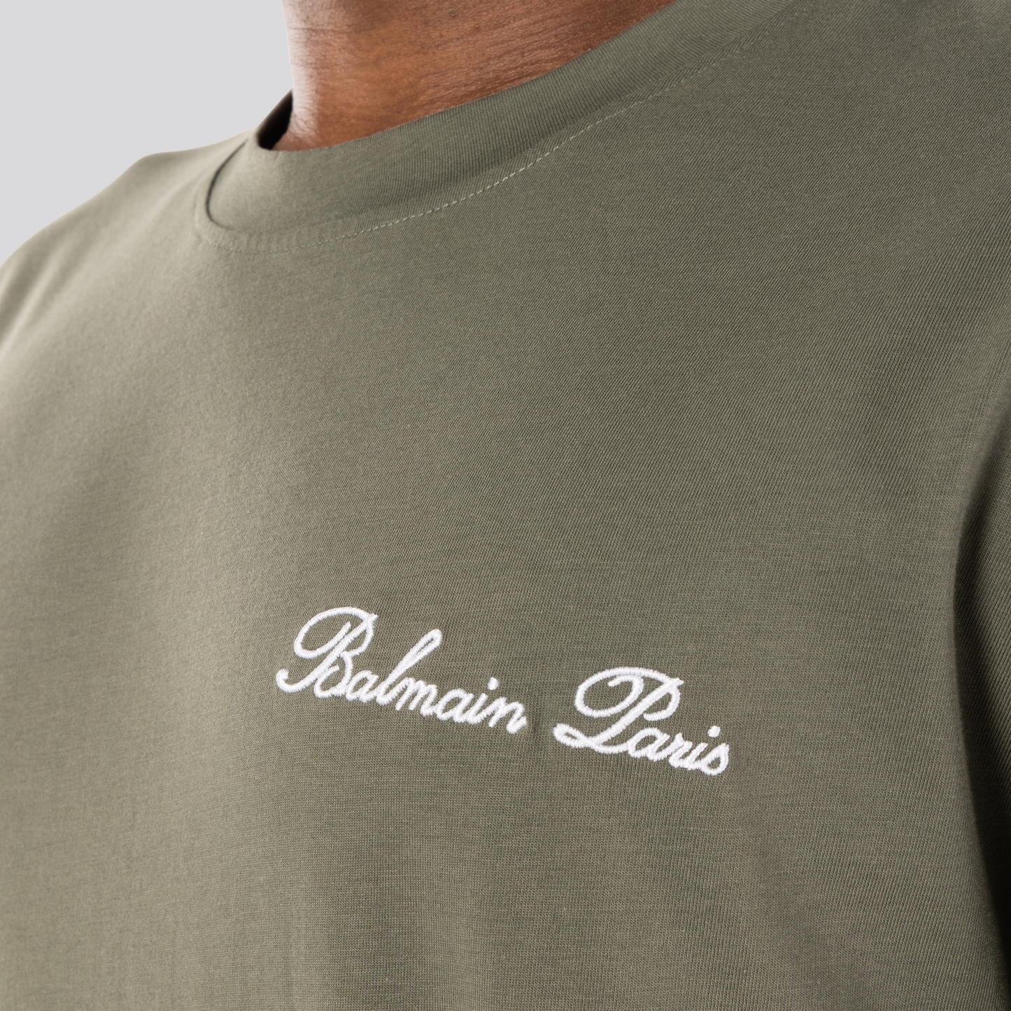 Camiseta Verde Balmain Signature
