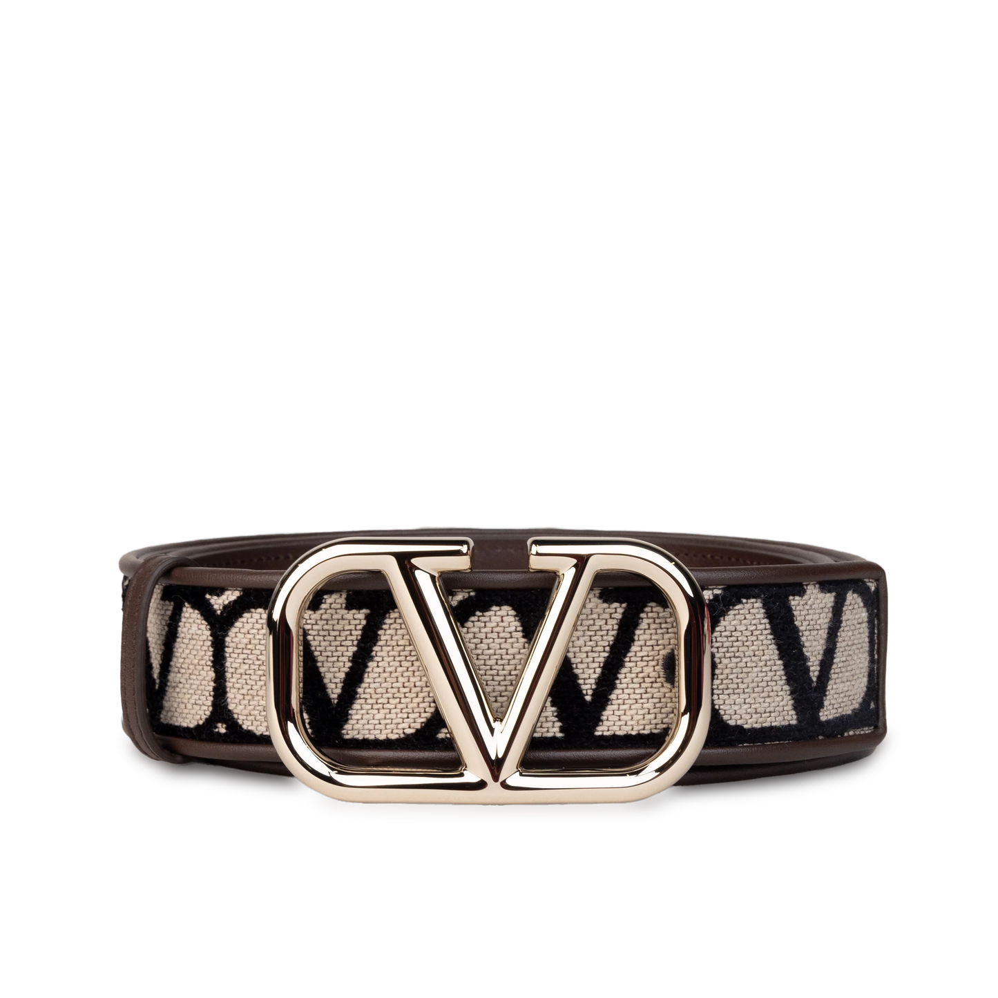 Cinturón Beige-Café Valentino Vlogo Iconographe 40 mm