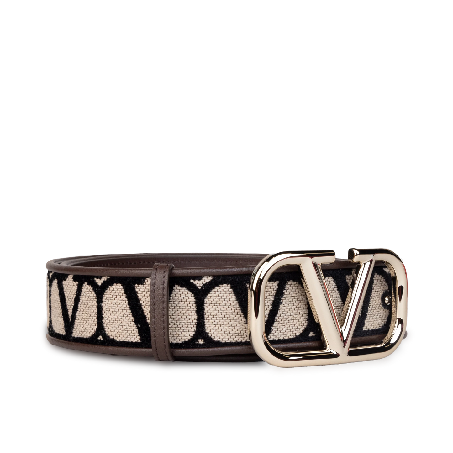 Cinturón Beige-Café Valentino Vlogo Iconographe 40 mm