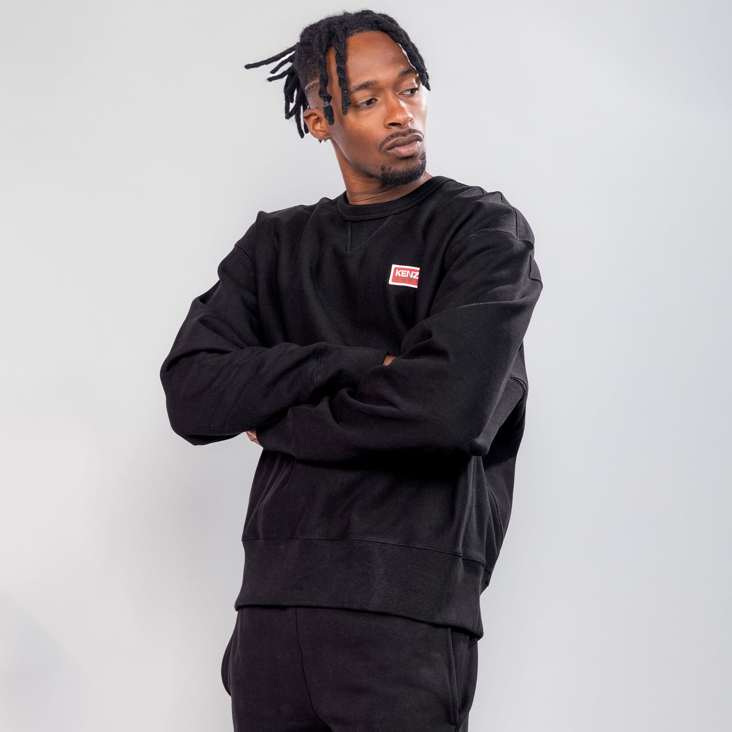 Buzo Negro Kenzo Flower Logo