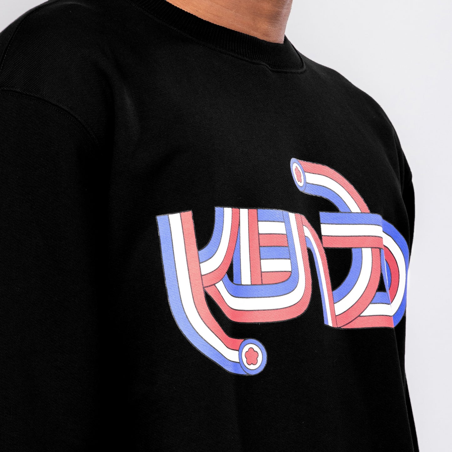 Buzo Negro Kenzo Logo Multicolor