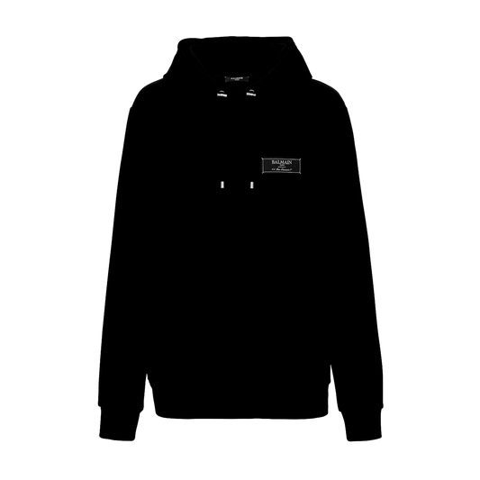 Buzo Tipo Hoodie Negro Balmain Tag