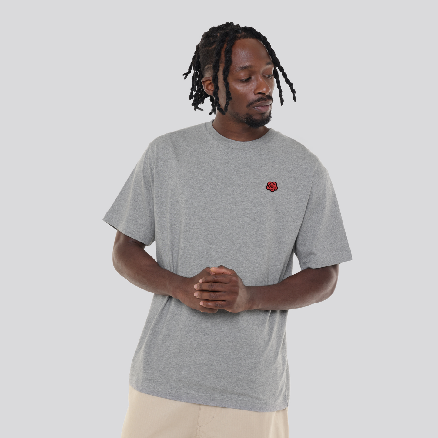 Camiseta Gris Kenzo Flower Logo