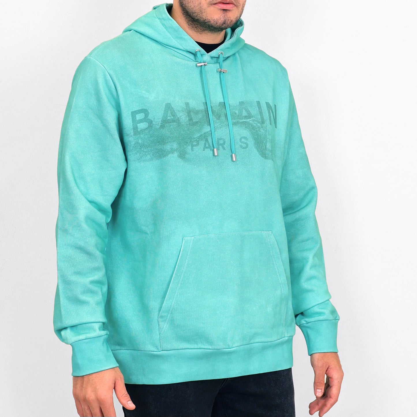 Buzo Tipo Hoodie Verde Balmain Desert