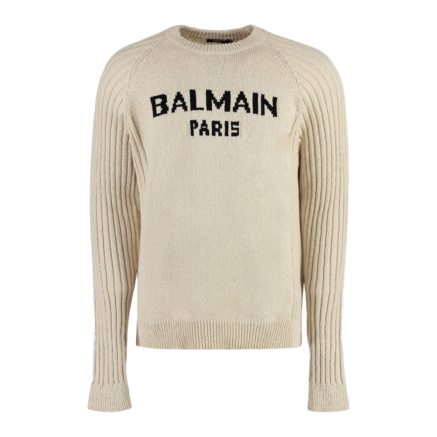 Suéter Crema Balmain Paris Logo