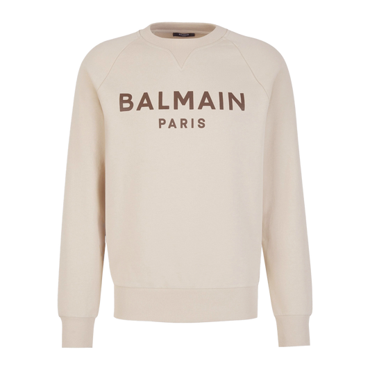 Buzo Beige Balmain Paris Logo