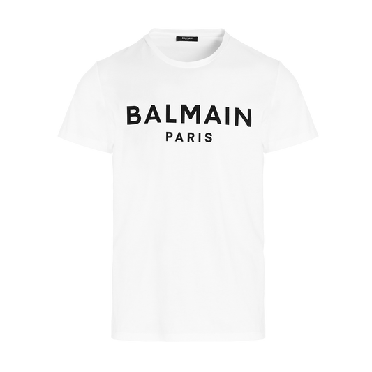 Camiseta Blanca Balmain Paris Logo