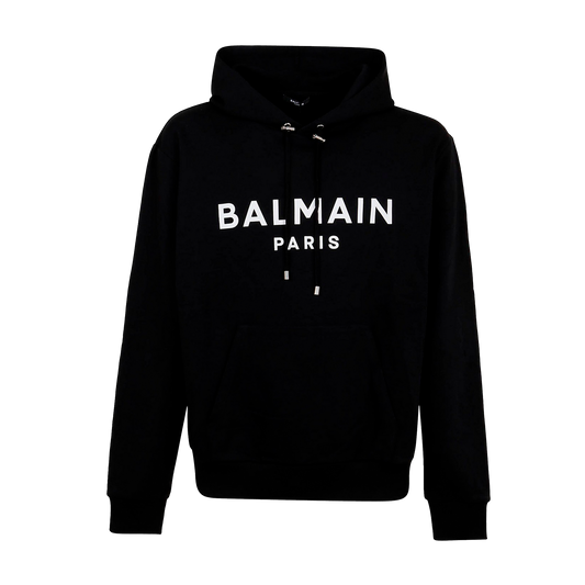 Buzo Tipo Hoodie Negro Balmain Paris Logo