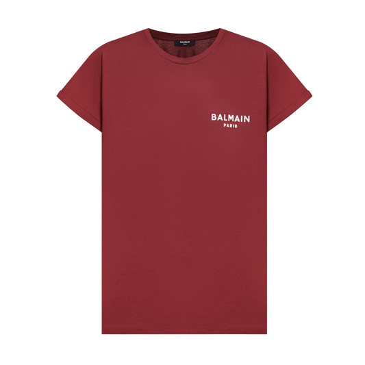 Camiseta Roja Balmain Logo