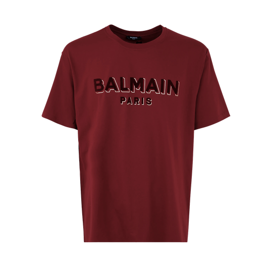 Camiseta Negra Balmain Flock & Foil
