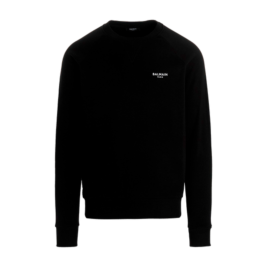 Buzo Negro Balmain Paris Chest Logo