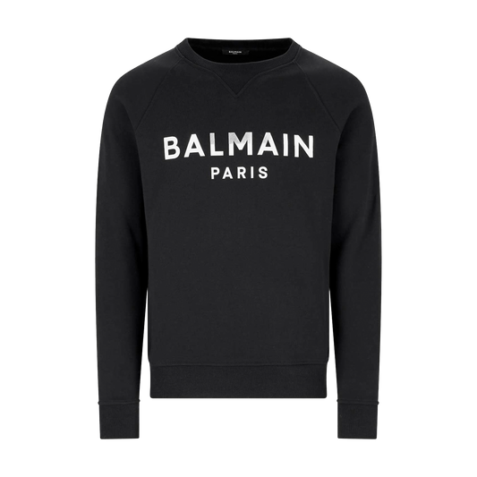 Buzo Negro Balmain Paris Logo