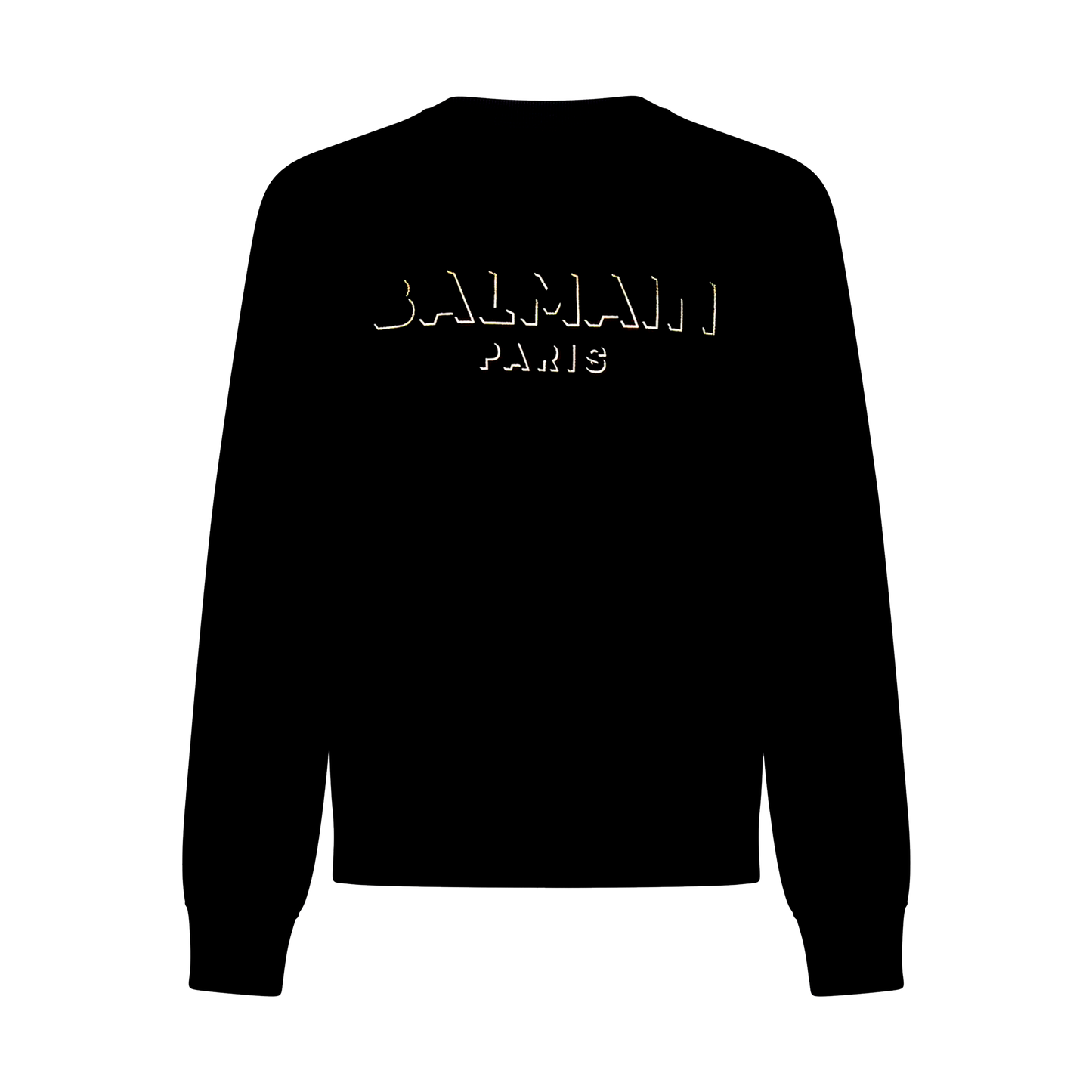 Buzo Negro con Dorado Balmain Flock & Foil