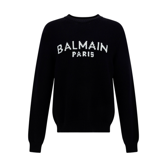 Buzo Negro Balmain Logo