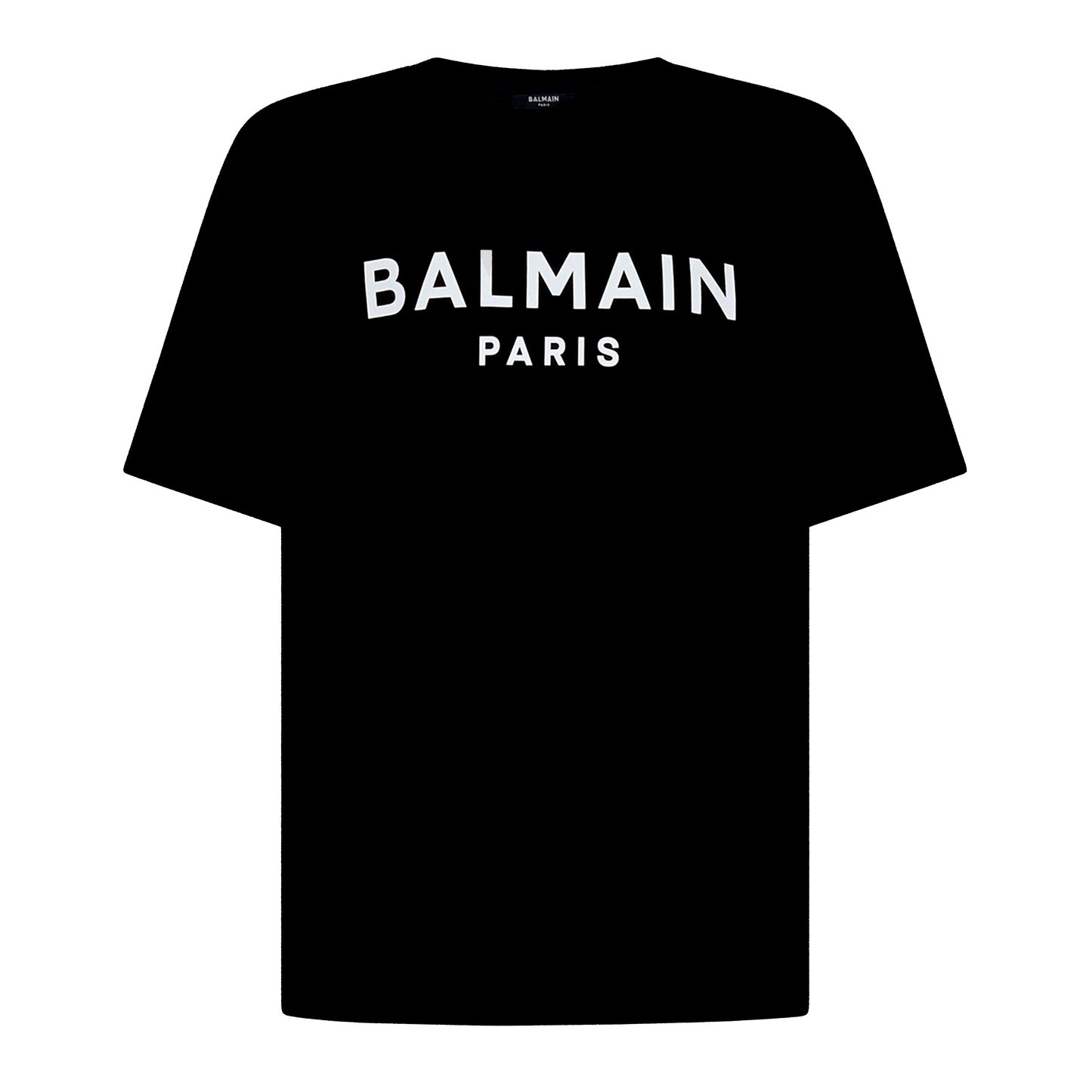 Camiseta Negra Balmain Paris Logo Gold