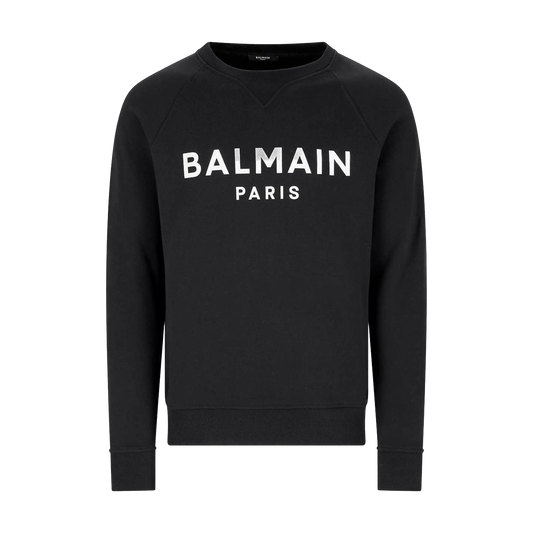 Buzo Negro Balmain Paris Silver Logo