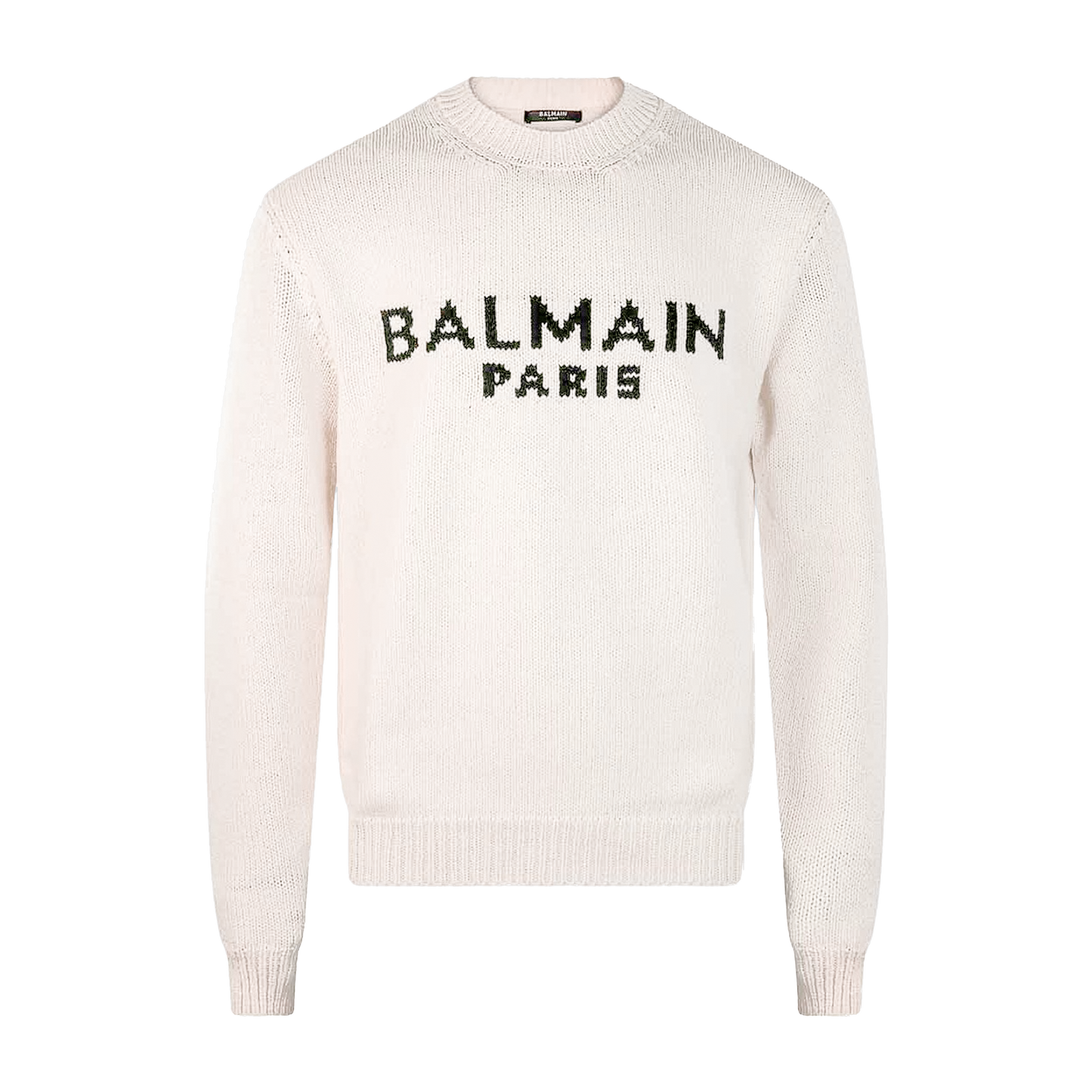 Suéter Blanco Balmain Paris Logo
