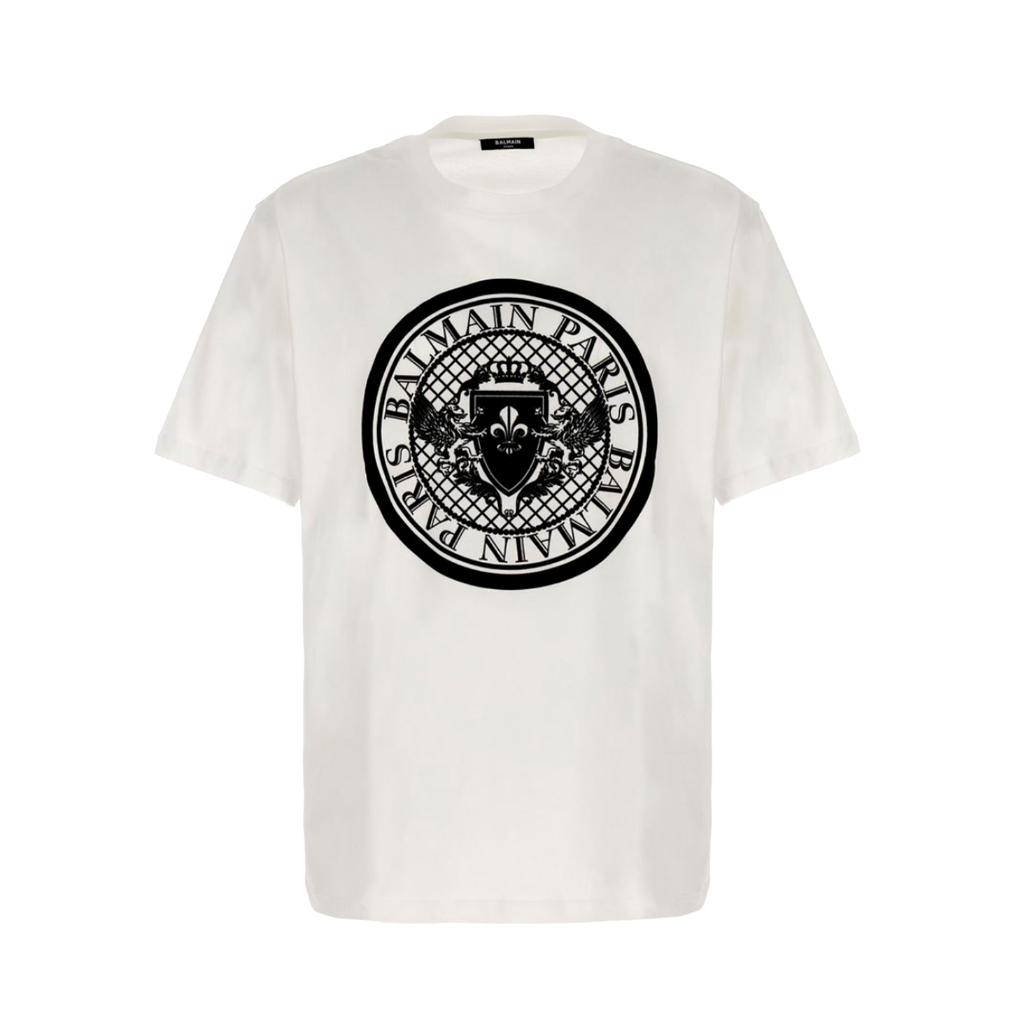 Camiseta Blanca Balmain Coin Flock