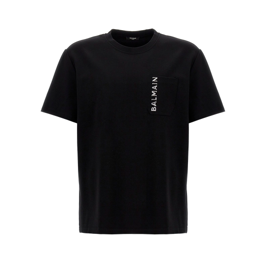 Camiseta Negra Balmain Laminato