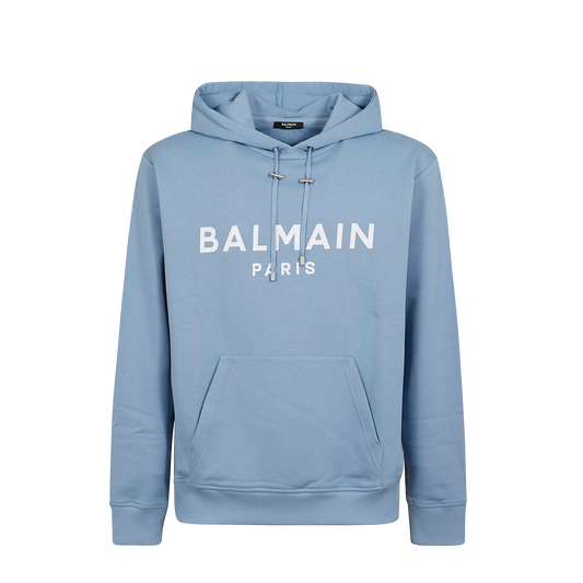 Buzo Celeste Balmain Paris Logo