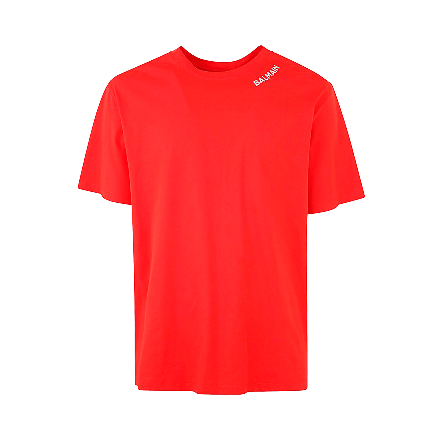 Camiseta Rojo Balmain Stitch Collar