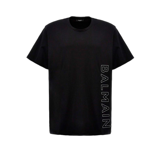 Camiseta Negra Balmain Reflect Logo