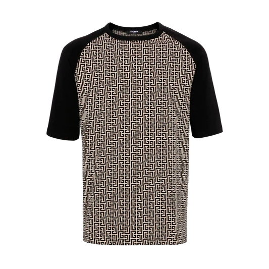 Camiseta Negra Balmain PB Mini Monogran