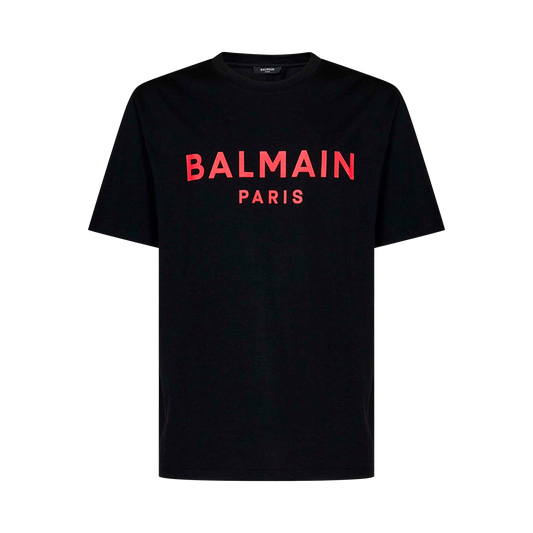 Camiseta Negra Balmain Paris Logo