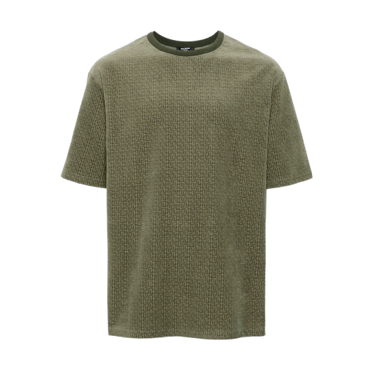 Camiseta Verde Balmain Monogram