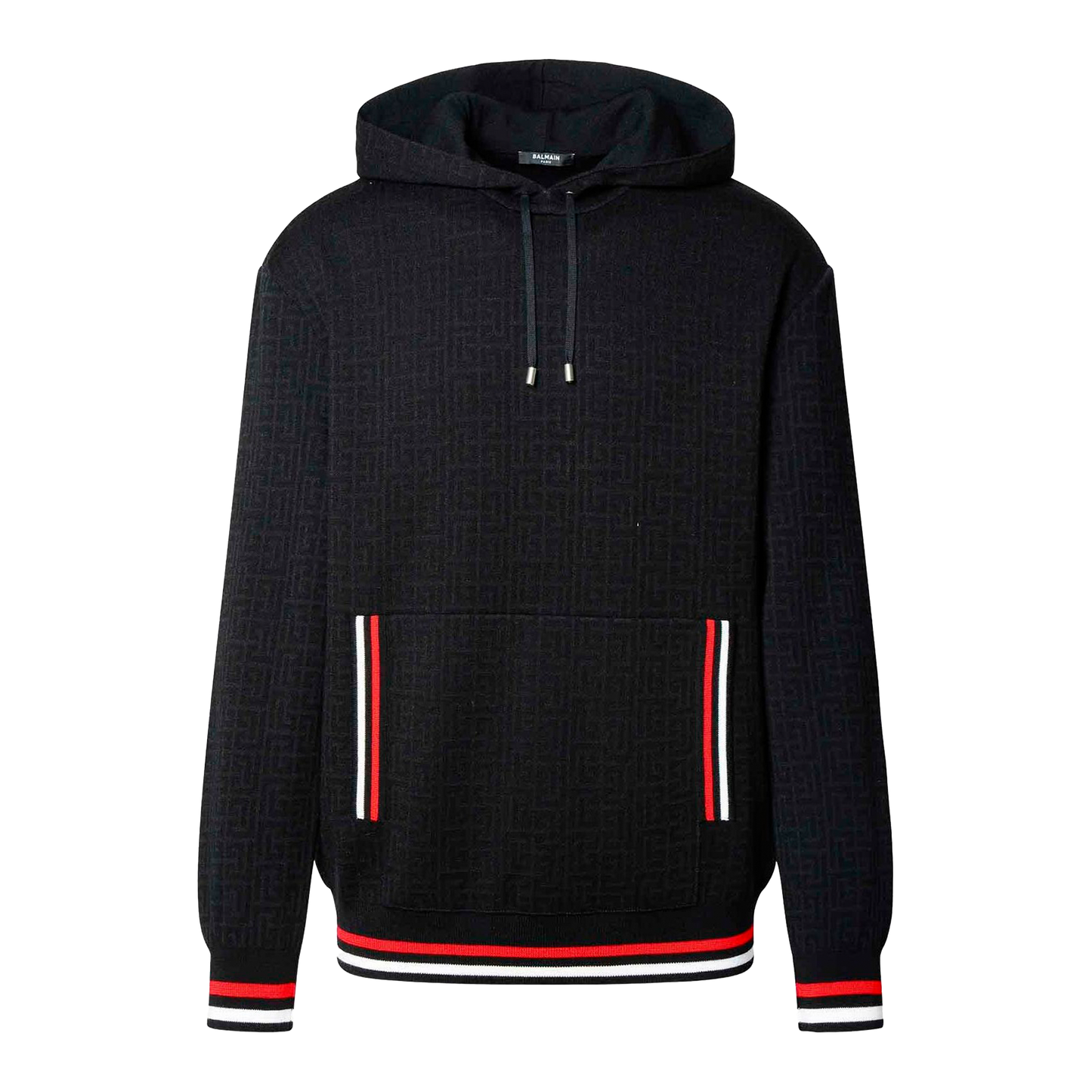 Buzo Negro Balmain Monogram Wool Linen