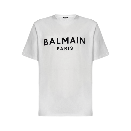 Camiseta Blanca Balmain Paris Logo