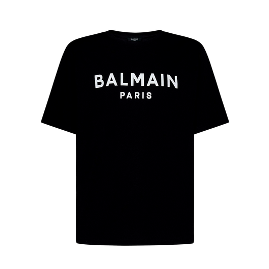 Camiseta Negra Balmain Paris Logo