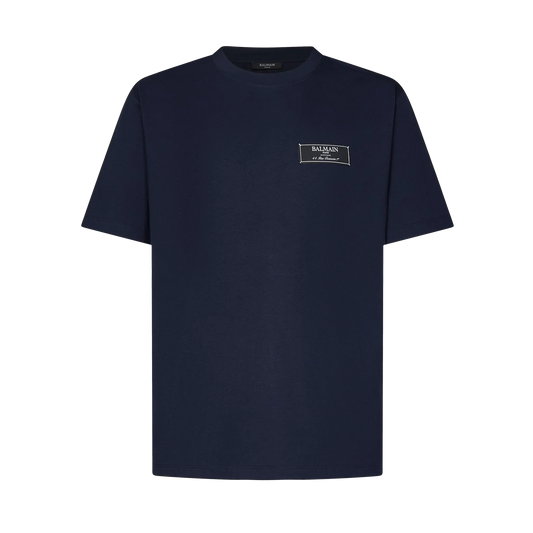 Camiseta Azul Balmain Label