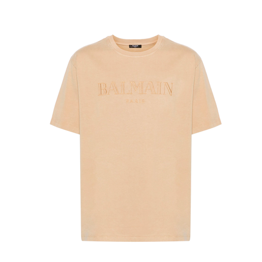 Camiseta Beige Balmain Paris Logo