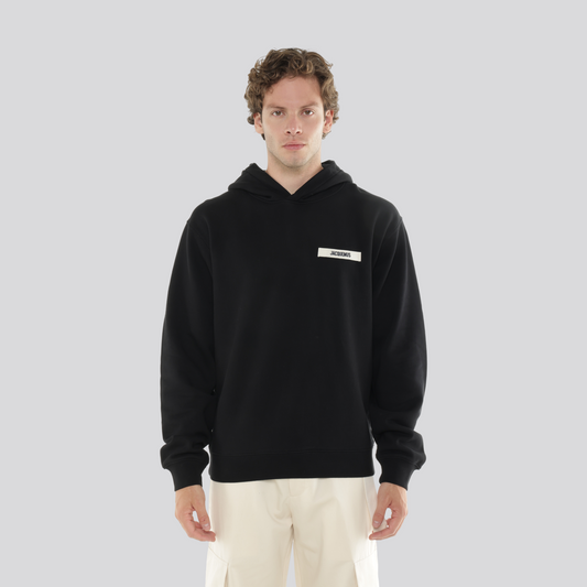 Buzo Tipo Hoddie Negro Jacquemus Le Hoodie Gros Grain