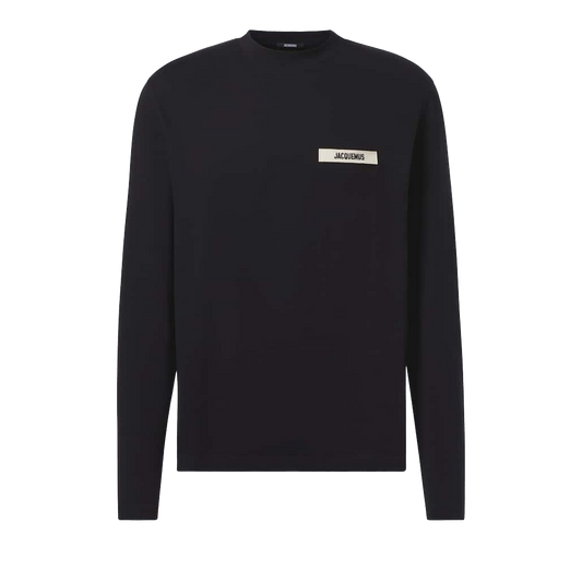 Camiseta Negro Jacquemus Le Tshirt Gros Grain Long Sleeves