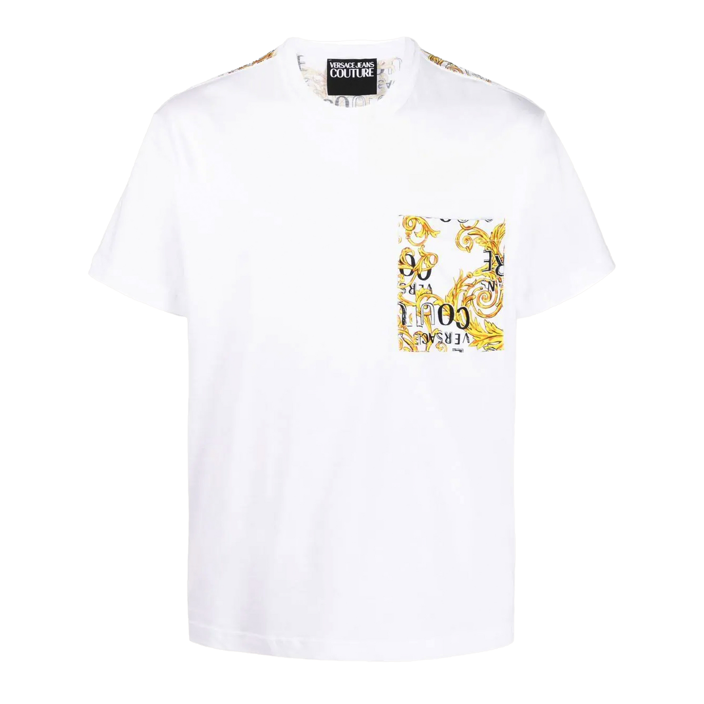 Camiseta Blanca Versace Couture Pocket Baroque