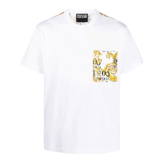 Camiseta Blanca Versace Couture Pocket Baroque