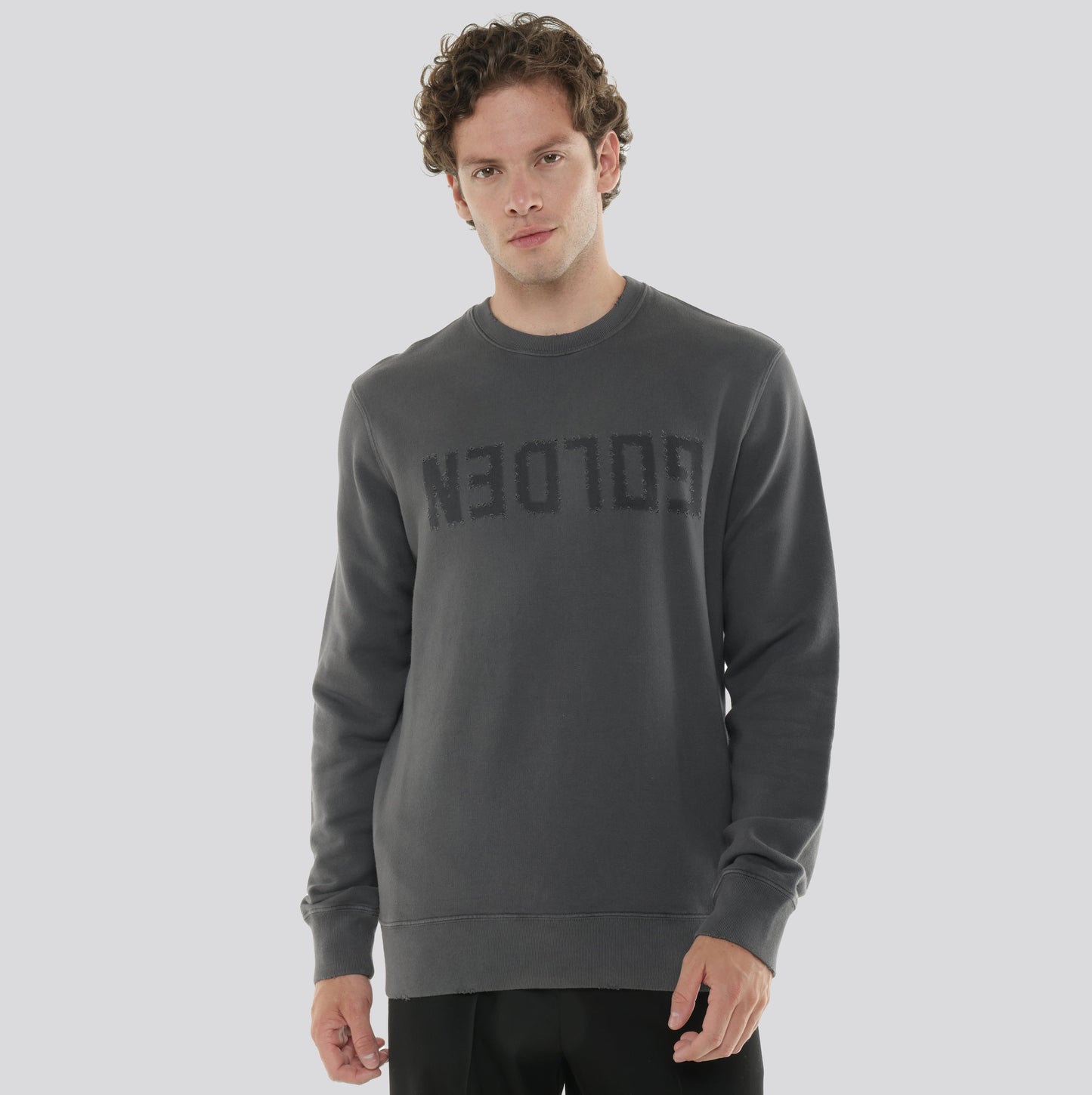 Buzo Gris Golden Goose Distressedn Logo