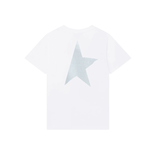 Camiseta Blanca Golden Goose Star Glittered