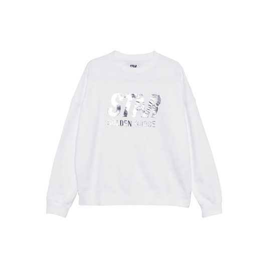 Buzo Blanco Golden Goose Silver Star Logo