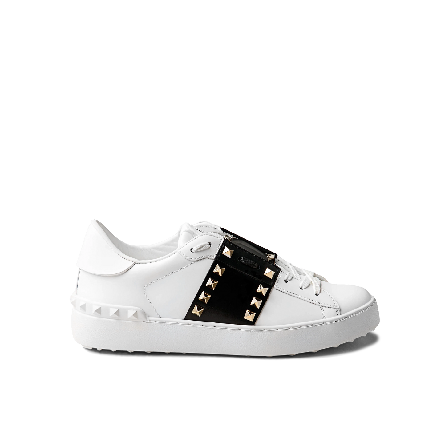 Sneakers Valentino Blanco-Negro Rockstud Gold Untitled