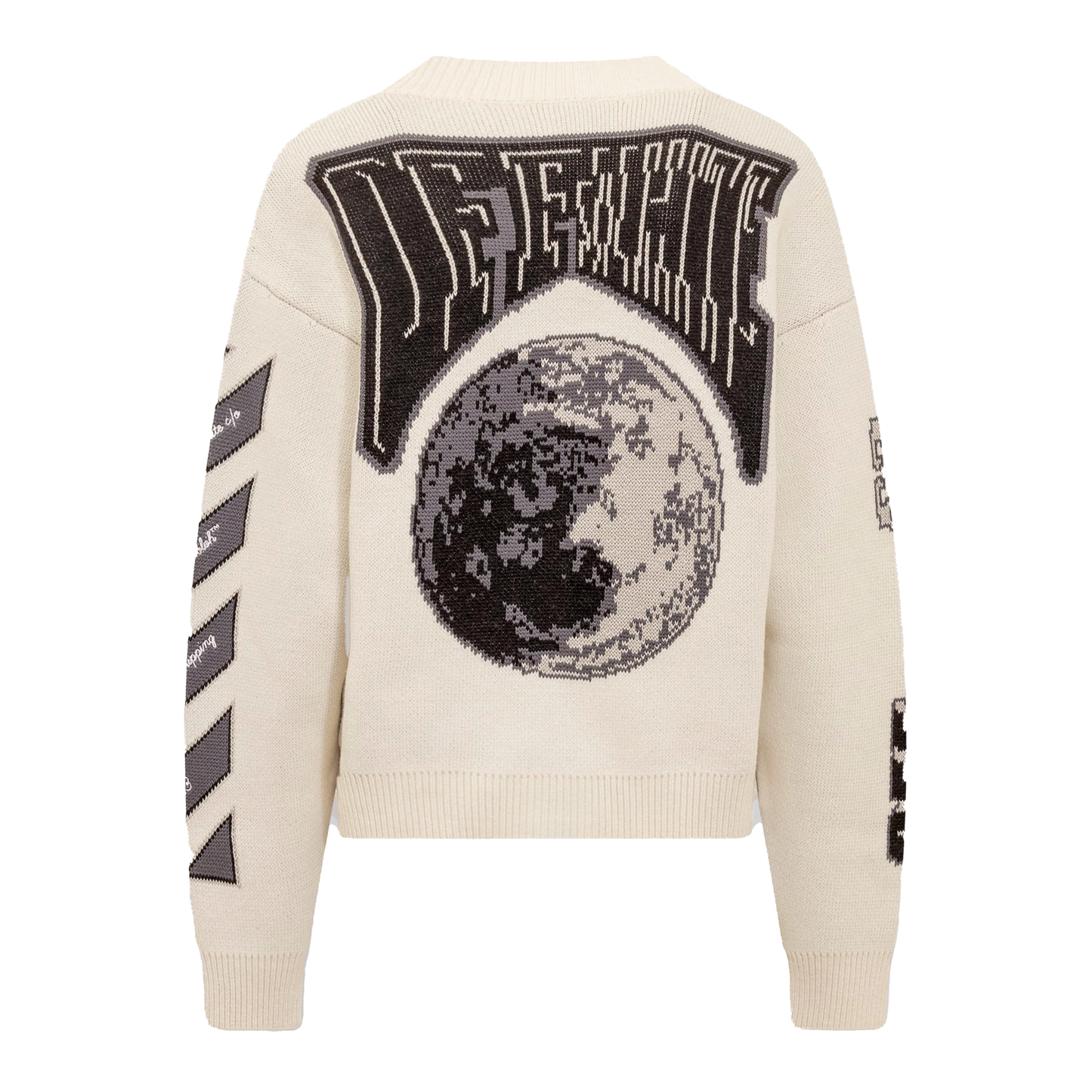 Suéter Beige Off-White Cardigan Negro Moon Vars
