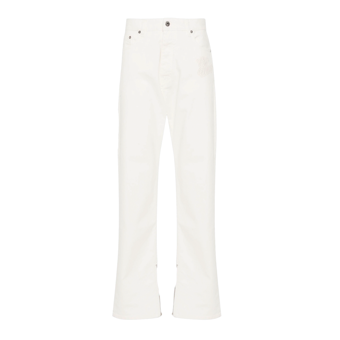 Jeans Blanco Off-White 90S Logo Zip Skate