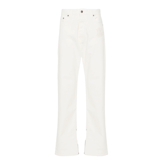 Jeans Blanco Off-White 90S Logo Zip Skate