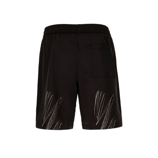 Pantaloneta Negro Off-White Scribble Diags Surfer